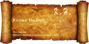 Kozma Hajnal névjegykártya
